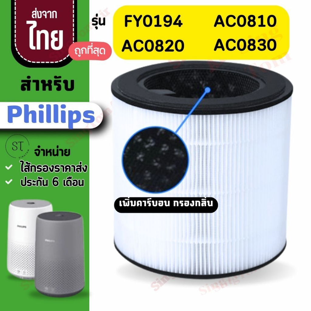 FY0194 AC0820 ไส้กรองอากาศ Philips รุ่น FY0194 AC0820 AC0830ไส้กรองเครื่องฟอกอากาศ แผ่นกรองอากาศฟิลล