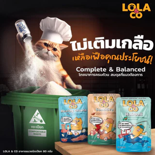 Lola&Co อาหารเปียกแมว โลล่าแอนด์โค เกรนฟรี ไม่เติมเกลือ ขนาด 80g x 12ซอง