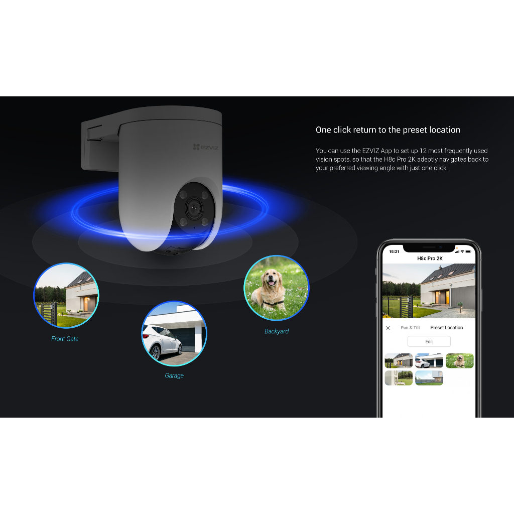 โปรโมชั่น EZVIZ H8C 2MP กล้องวงจรปิด พูดโต้ตอบได้ หมุนรอบทิศ ภาพสี24ชั่วโมง สินค้าใช้งานภายนอก (ประกัน 2 ปี) - รูปที่ 2