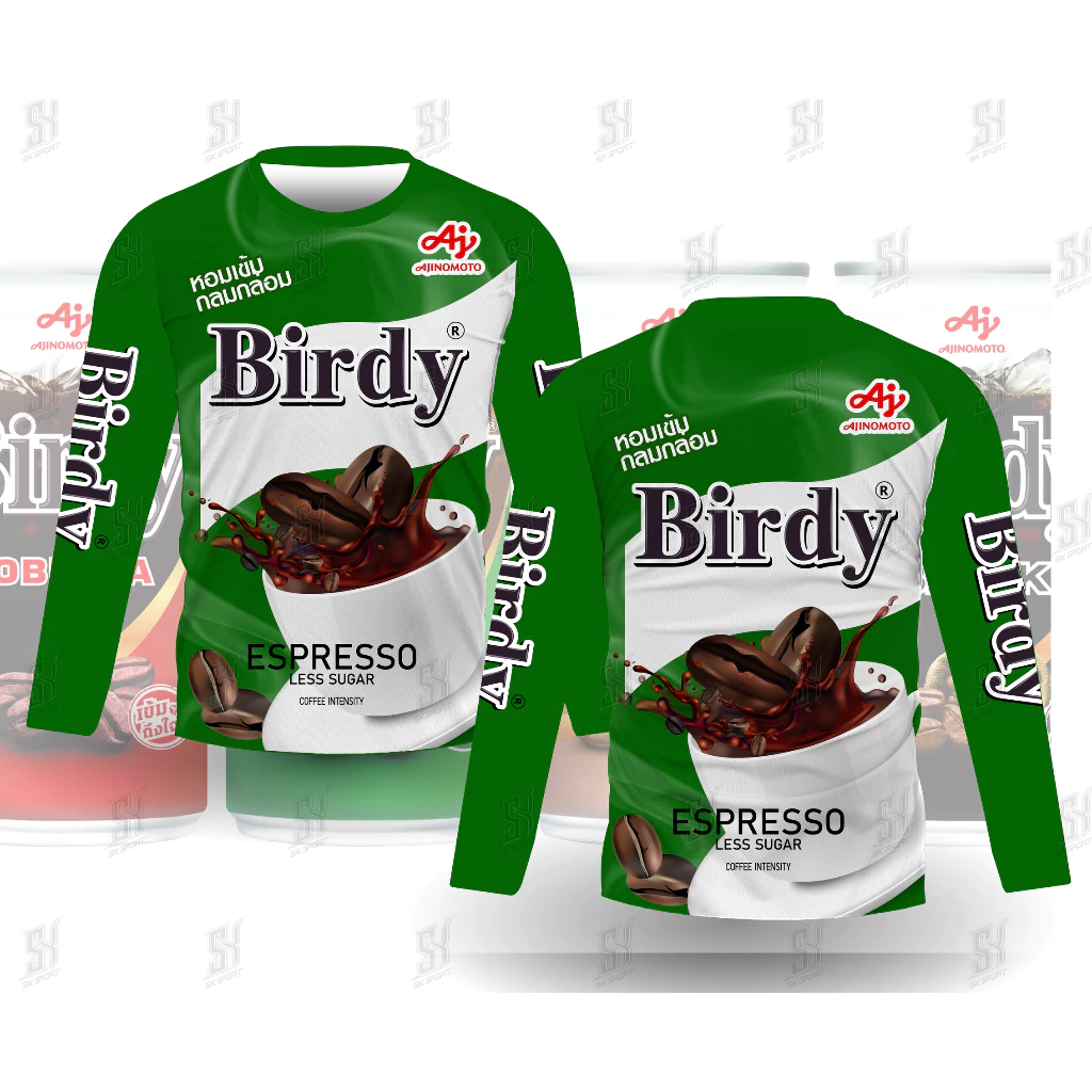 เสื้อกีฬาพิมพ์ลาย กาแฟ แขนสั้นและแขนยาวเนื้อผ้าไมโคร