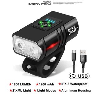 HEXMA ไฟ LED ติดหน้ารถจักรยาน 10 วัตต์ 800 ลูเมน 6 โหมด ชาร์จ USB