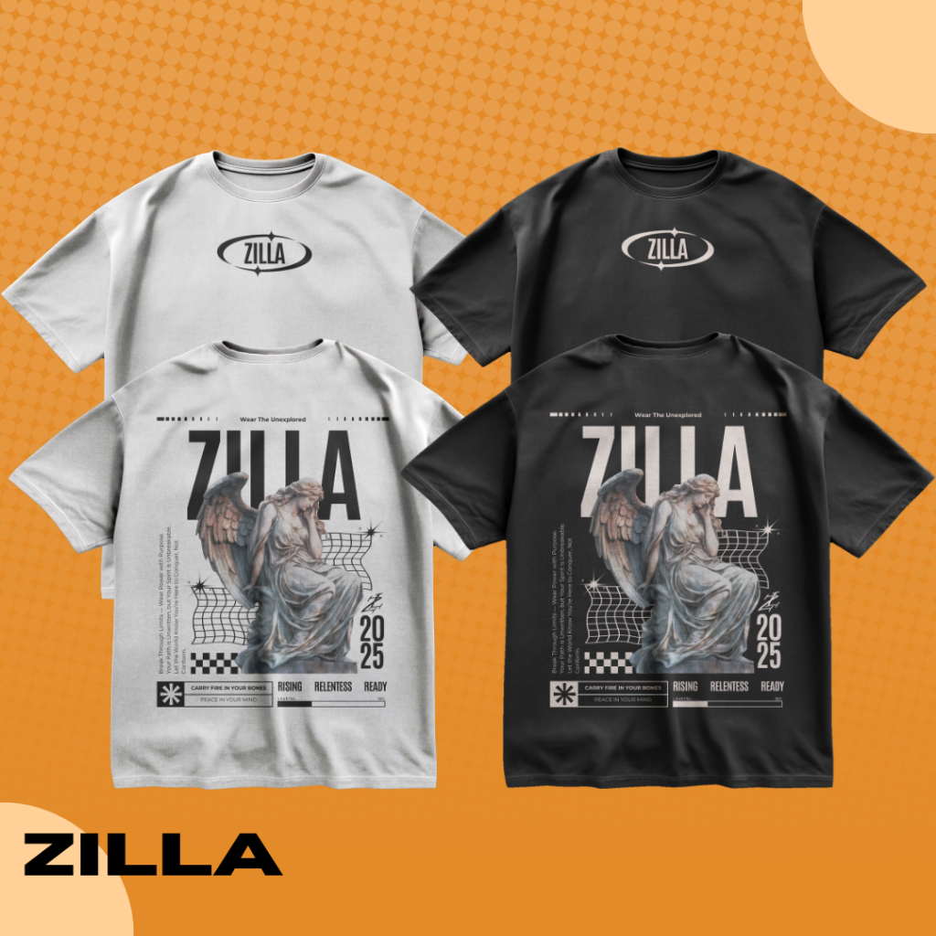 🔥 (พร้อมส่ง) เสื้อยืด ZILLA รุ่น C2. Zilla Angel | ผ้า Cotton 100% ทรง STREET OVERSIZE เท่จัด ใส่แล้