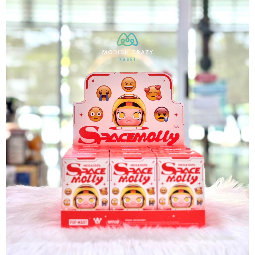 【แท้💯％】😀POP MART • MEGA SPACE MOLLY 100% × emoji™ Series