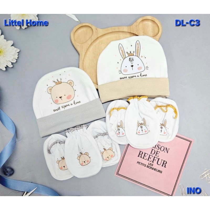 Sale หมวก ถุงมือถุงเท้า สีขาว เด็กแรกเกิด พร้อมส่ง
