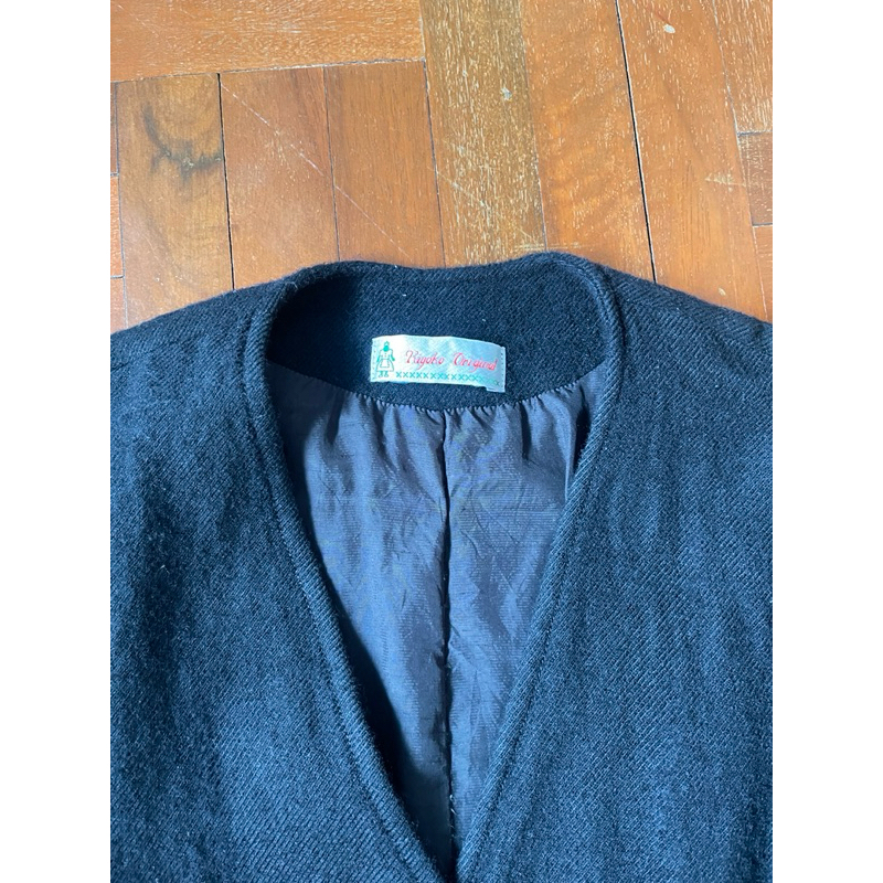 แจ็คเก็ตผ้ากระสอบ สีดำ แบรนด์ Kiyoko