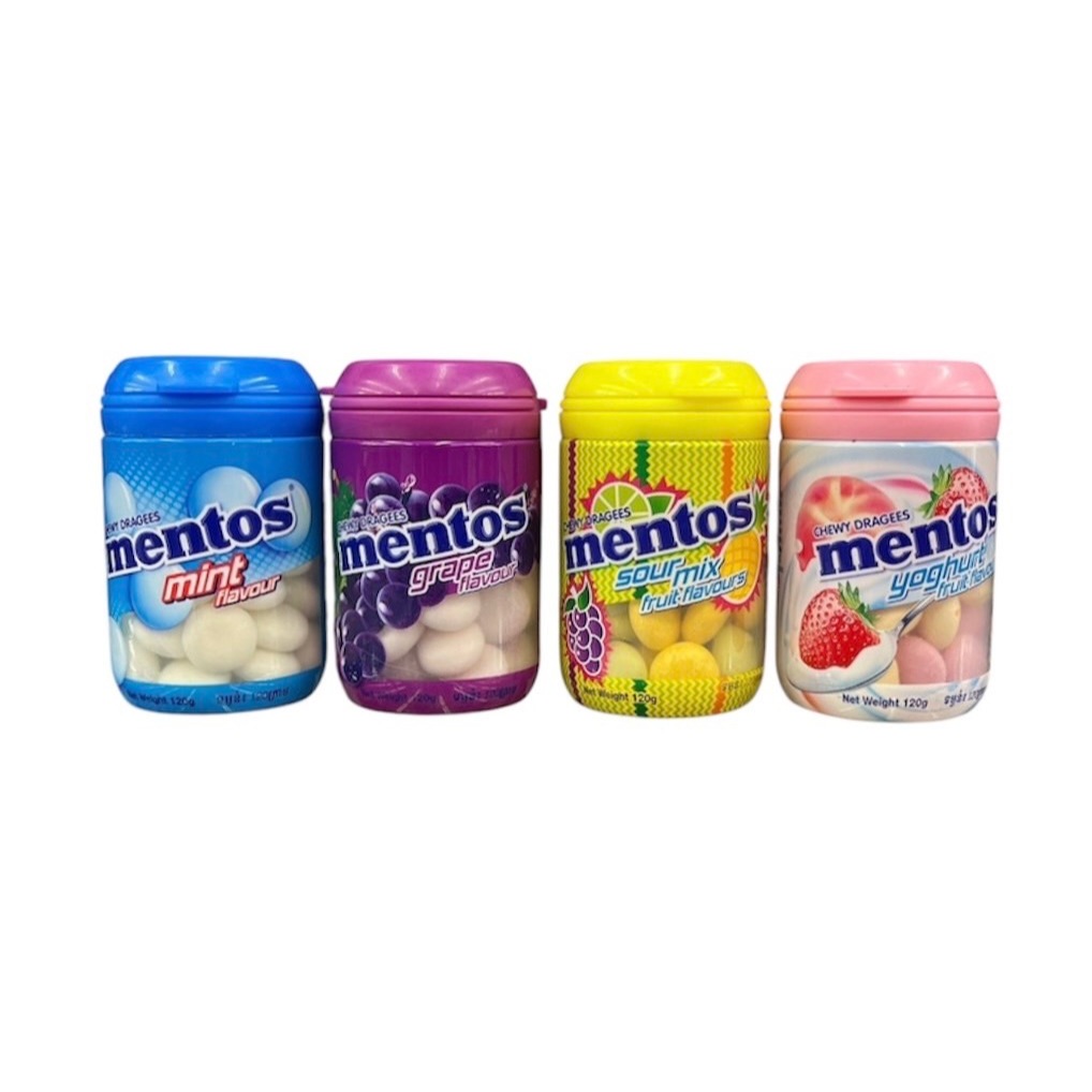 เมนทอส ลูกอม และ หมากฝรั่ง แบบขวด 120 กรัม mentos