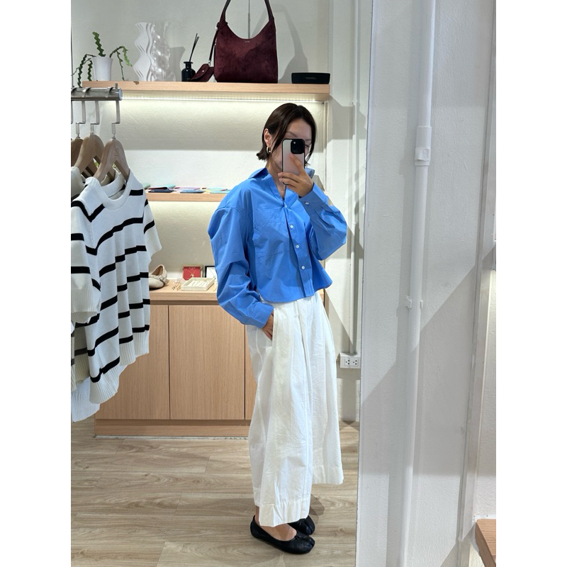 beverly cropped shirt something about us