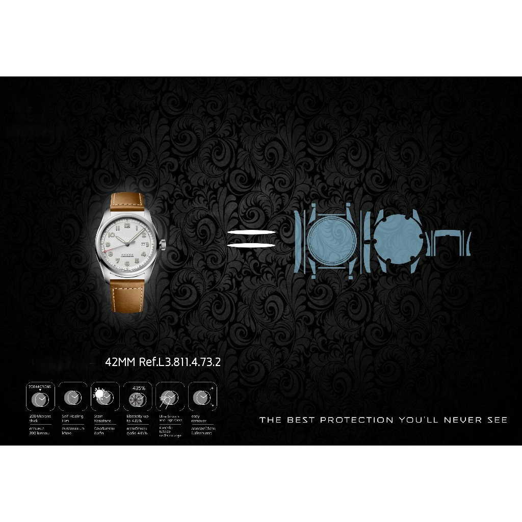 ฟิล์มกันรอยนาฬิกา Watch Protection Film สำหรับ แบรนด์ Longines Spirit 42MM Ref.L3.811.4.73.2