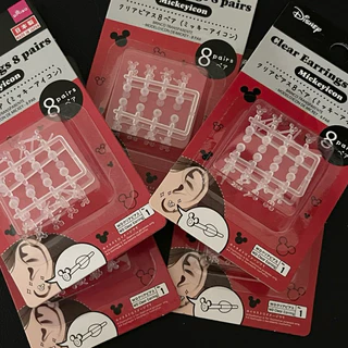 Clear Earing Mickey Mouse ต่างหูใสลายมิกกี้เมาส์ ดิสนี่ย์ 1เซตได้8คู่ คุ้มมม!! ไว้ใส่ในวันสบายๆ กันรูเจาะหูตัน แฟชั่น