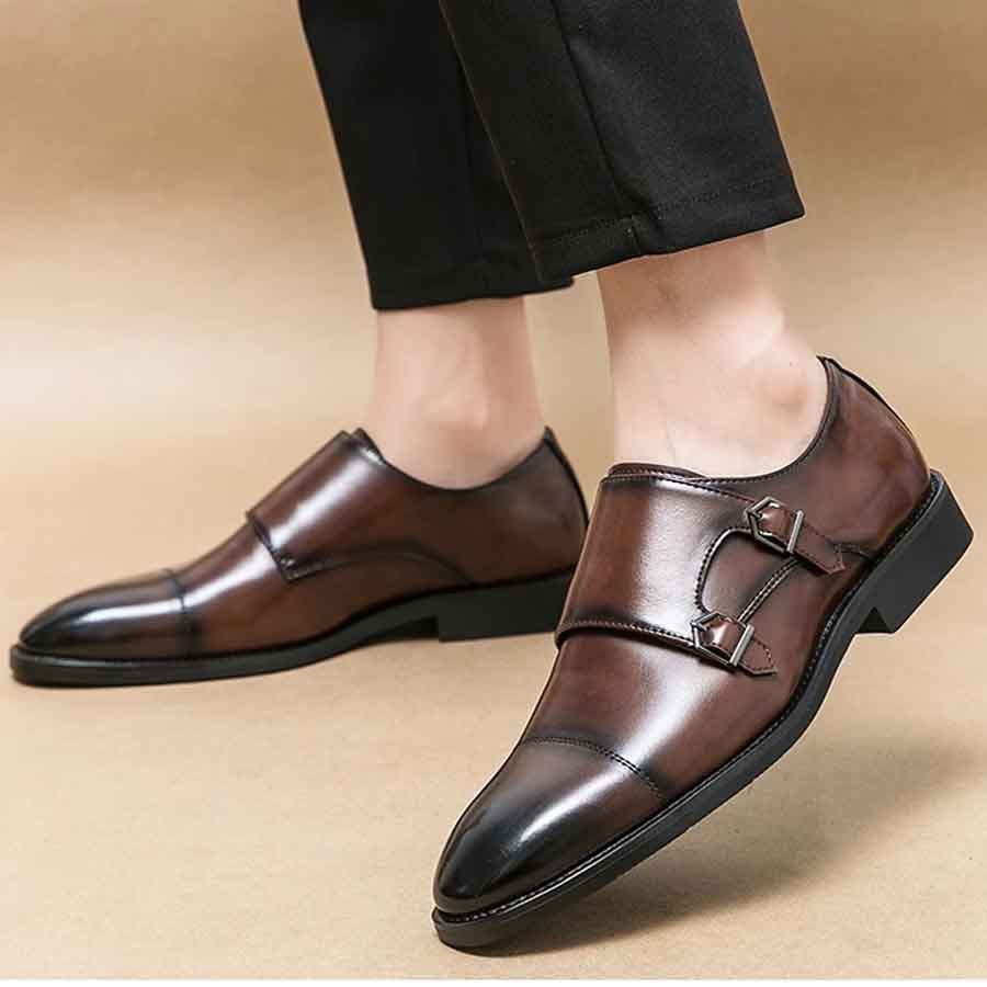 รองเท้าหนัง Monk Strap สีดำ และ น้ำตาล