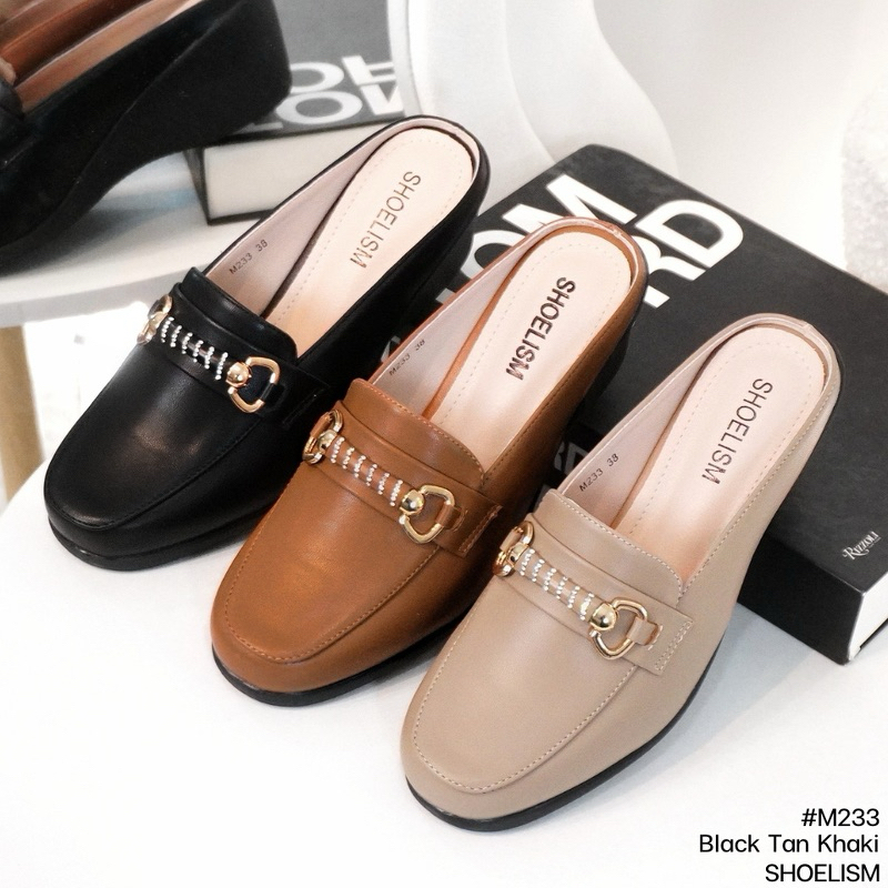 รองเท้าคัชชู (SS M233) เรียบหรูด้วยอะไหล่สุดเกร๋ สวมใส่ง่าย ส้นสูงกำลังดี