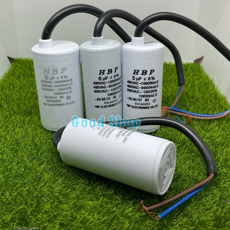 4uf 5uf 6uf 8uf 10uf Capacitor คาปาซิเตอร์ แคปสตาร์ท แคปรัน แบบสาย 450VAC