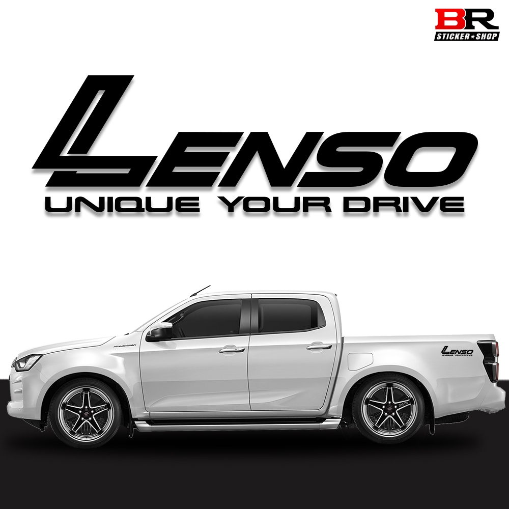 สติ๊กเกอร์ LENSO สติ๊กเกอร์ตกแต่งรถยนต์ได้ทุกรุ่น ราคาต่อ 1 คู่ (2 ชิ้น)