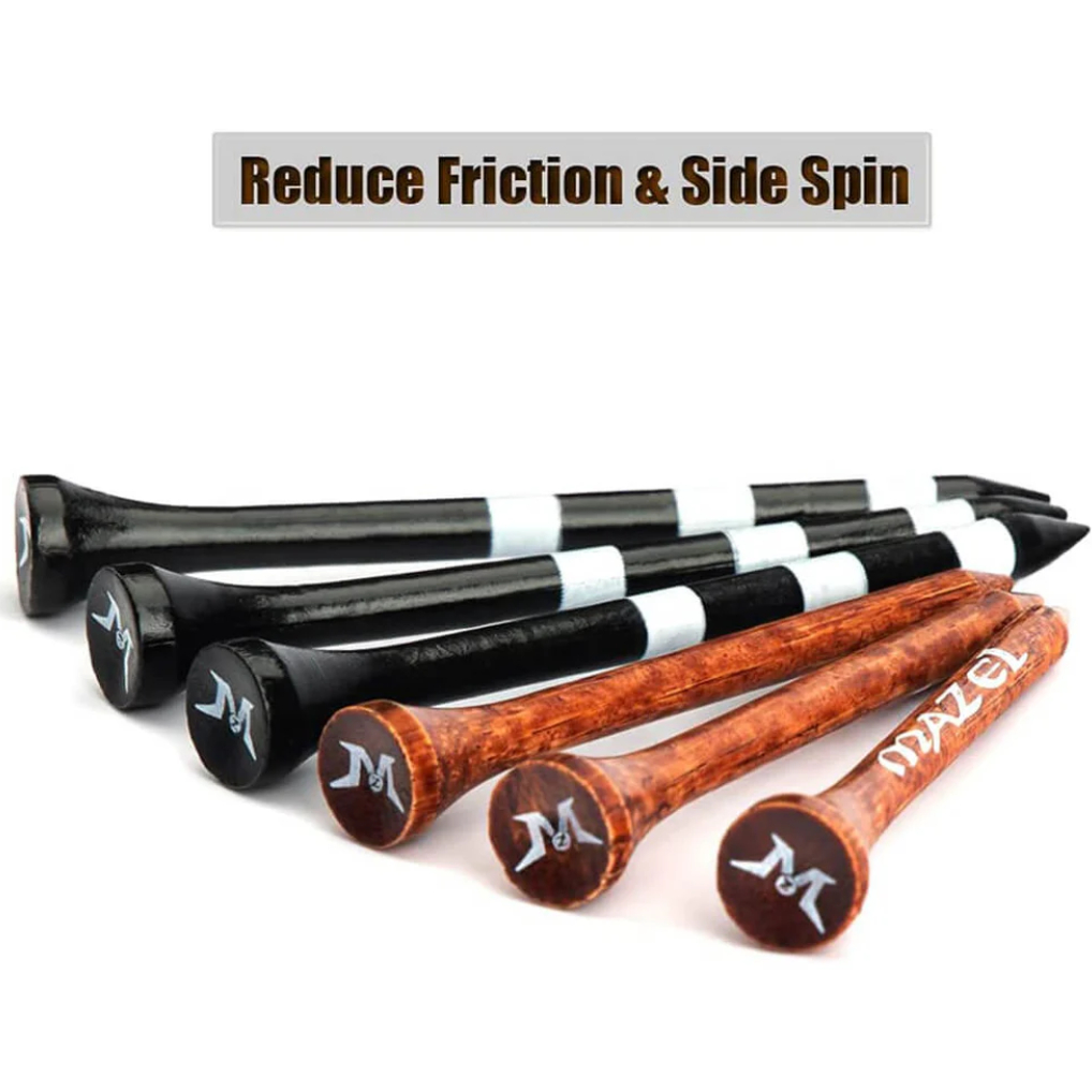 ทีกอล์ฟไม้ไผ่ MAZEL ลดแรงเสียดทาน ช่วยควบคุมทิศทาง Golf Tee less side spin friction and more control