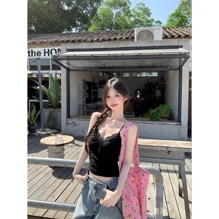 Vogue🌟พร้อมส่ง🌟 เสื้อสายเดี่ยว มีฟองน้ำ สีน่ารักใส่ง่ายเซ็กซี่เบาๆ (FY8704)