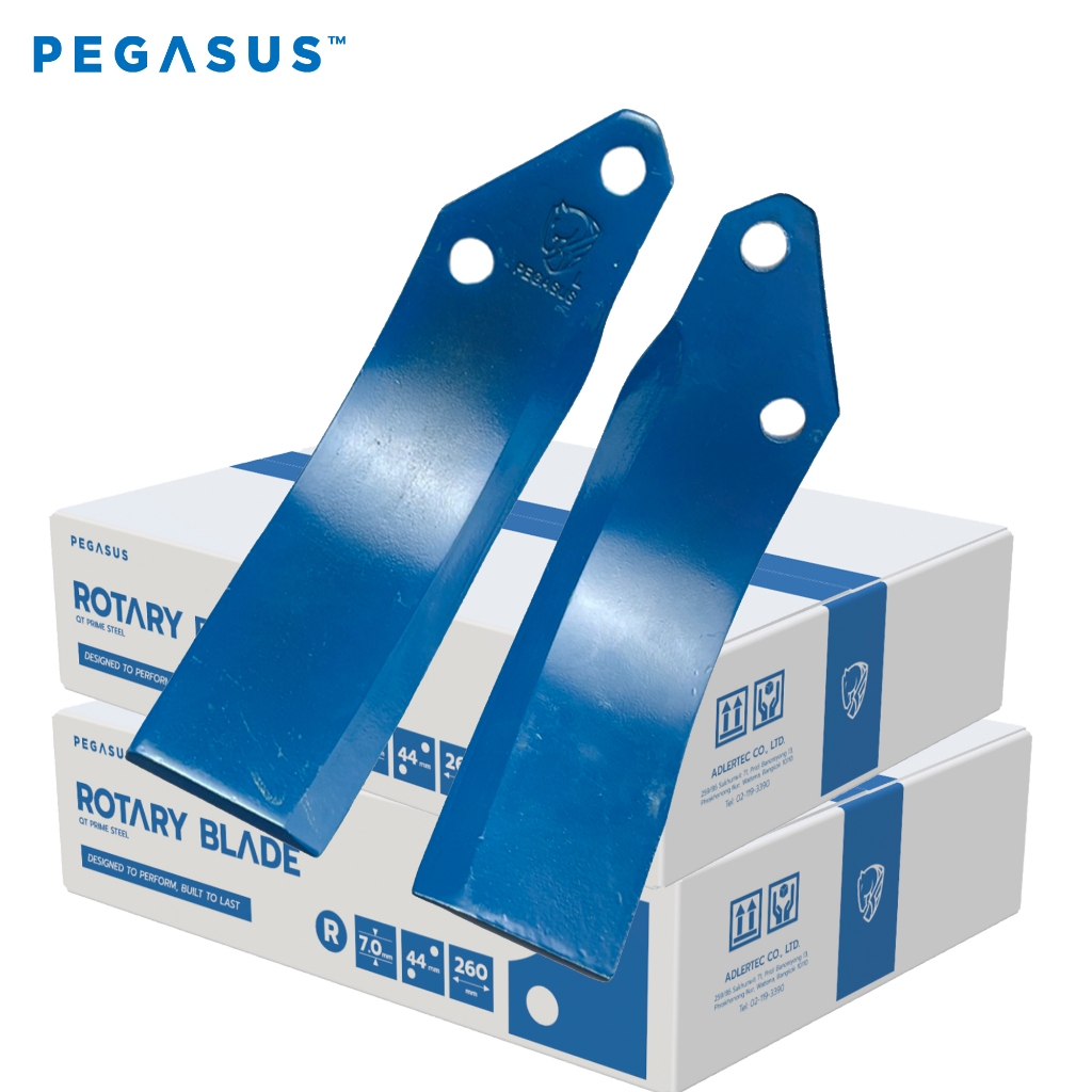 ใบมีดโรตารี่โค้ง 6 มม. ระยะน๊อต 54 มม. โครงยันม่าร์ และ วิเชียร ตราม้าบินเพกาซัส (ชุด 60ใบ)