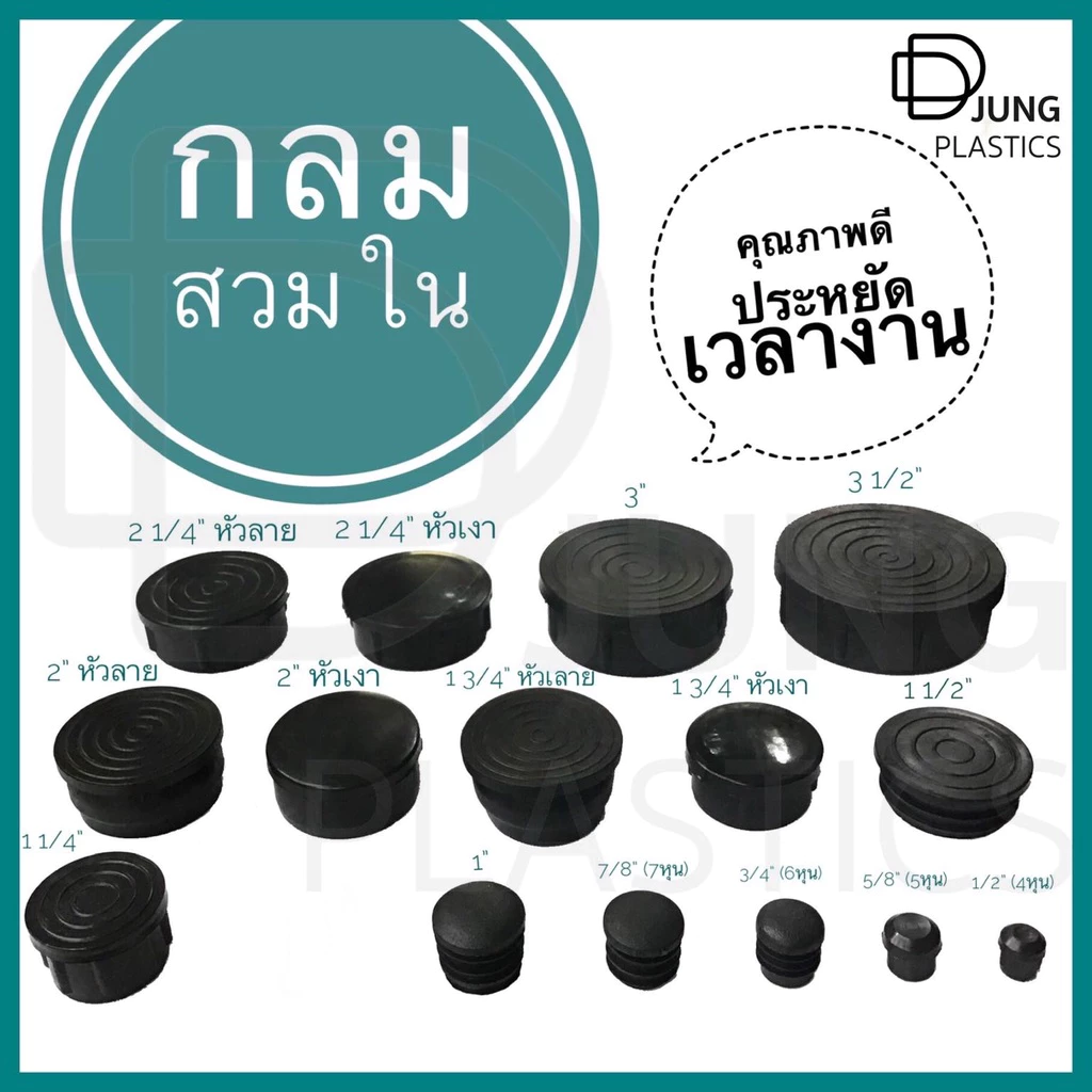 พลาสติกรองขาโต๊ะสวมใน ยางรองขาเก้าอี้ พลาสติกรองขาเก้าอี้ กลมสวมใน จุกอุดเหล็กท่อกลม