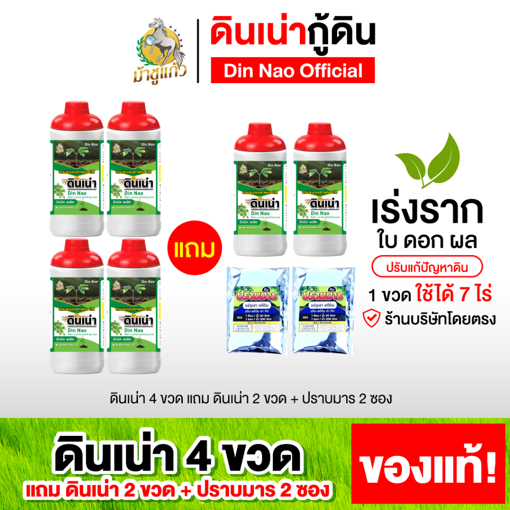 [โปร 4ขวด แถมดินเน่า 2ขวด ปราบมาร 2ซอง] ดินเน่า บำรุงดิน ปรับดิน เติมสารอาหารให้ดิน ขนาด 1,000มล.