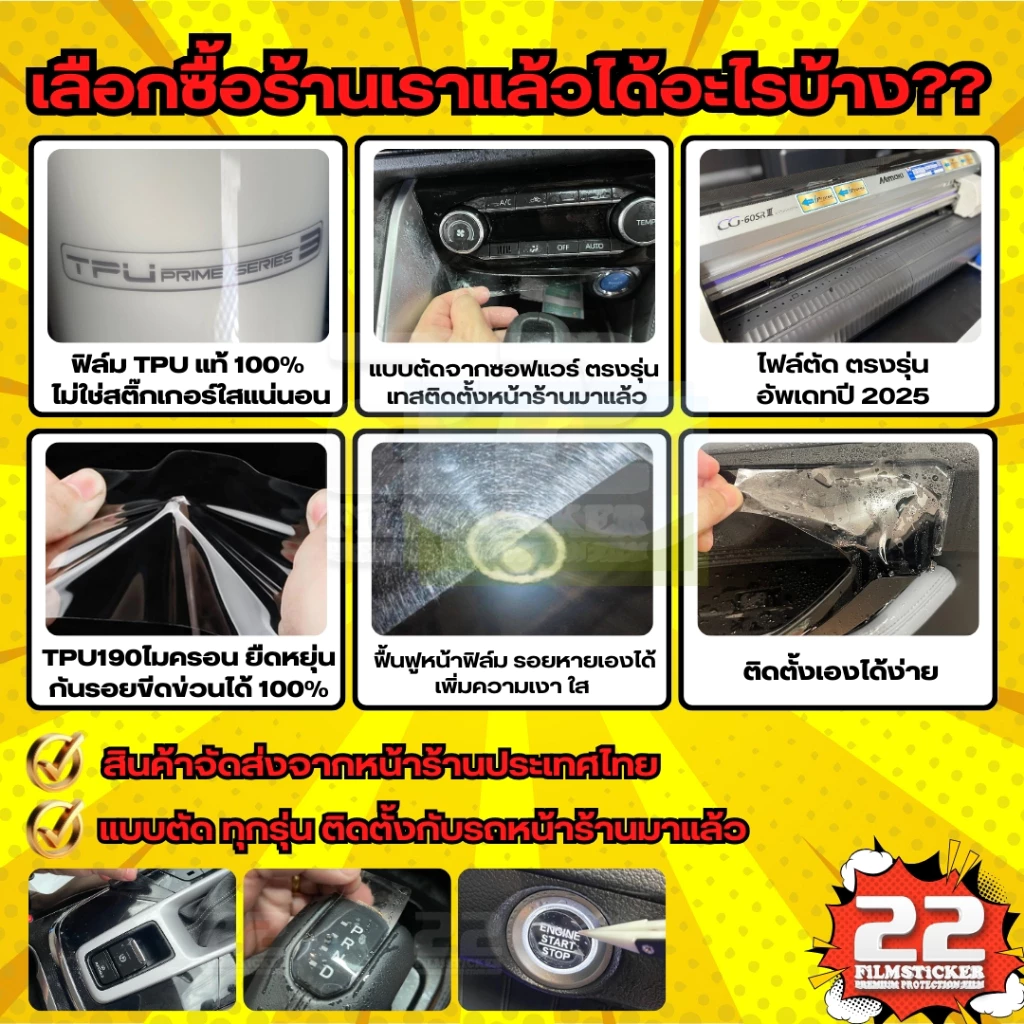 สติ๊กเกอร์เคฟล่าลดแสงสะท้อนภายในรถ Toyota Yaris Cross 2023 thumbnail 8