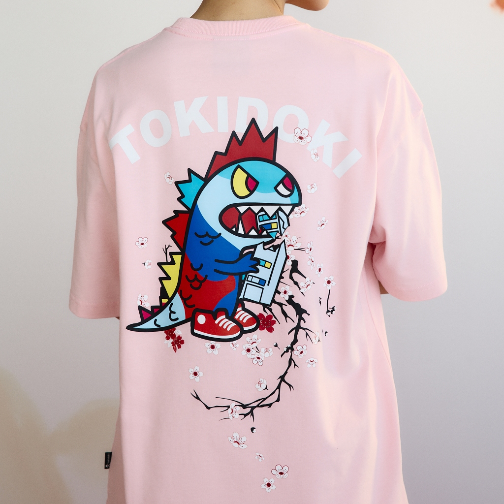 TOKIDOKI เสื้อยืดใส่ได้ทั้งชายและหญิง HUNGRY KAIJU SS TEE