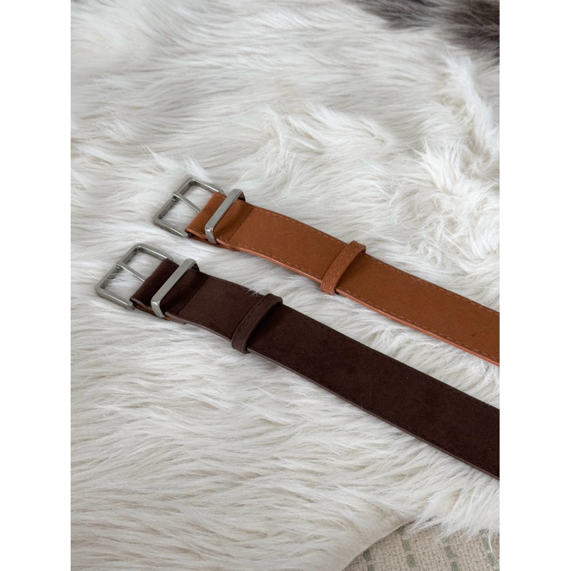 KINDARARE — Nugget suede belt (เข็มขัดหนังกลับ พร้อมส่ง)