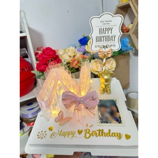 เค้กตัวอักษรA-Zติดรูป(ส่งรูปทางแชทค่ะ)ฟรีการ์หัวใจฟรีไฟLEDป้…