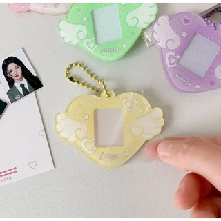 พร้อมส่งจากไทย!!! พวงกุญแจหัวใจ พวงกุญแจกรอบรูปที่ใส่บัตรกลิตเตอร์ งานDIY งานสวยงานเกาหลีสีน่ารัก *ไม่มีปริ้นรูป