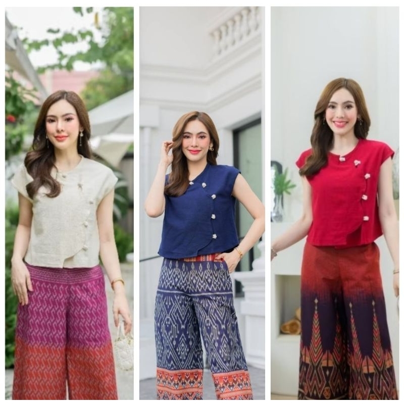 เสื้อป้ายกระดุมขอด (ทองกวาว)