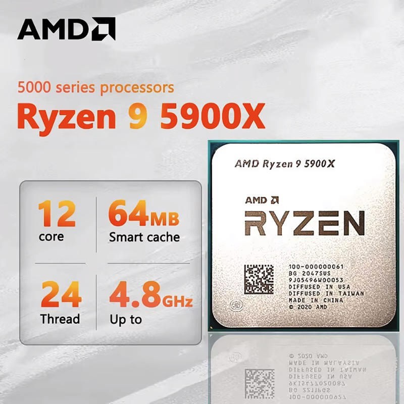 AMD RYZEN 9 5900X AM4 ซีพียู มือสอง นำเข้าจากจีน สภาพสวย ประกัน 1 ปี เต็ม