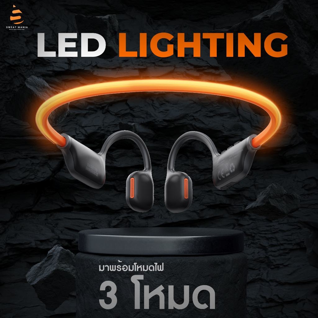 [เก็บโค้ดส่งฟรี] HAKII รุ่น LIGHT หูฟังออกกำลังกาย หูฟังบลูทูธ มีไฟ LED ความจุ 32GB WirelessSports - รูปที่ 4
