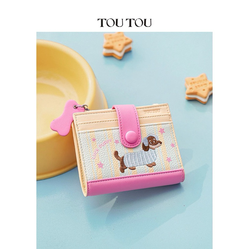 พร้อมส่ง TOUTOU Wallet luck dachshund กระเป๋าตัง มีช่องซิปน้องดัชชุน (ใช้โค้ดลด 20-25%) จากช็อปแท้