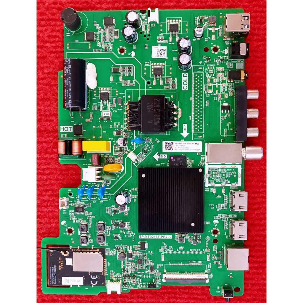 เมนบอร์ดทีวี  Hisense รุ่น  32E5G , 32A4200G  พาสบอร์ด TP.MT9216T.PB702