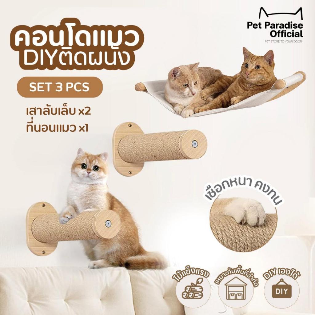 🌈PetParadise.th✨คอนโดแมวติดผนัง บ้านแมวDIY สไตล์มินิมอล ที่ลับเล็บแมว เลือกDIYเองได้