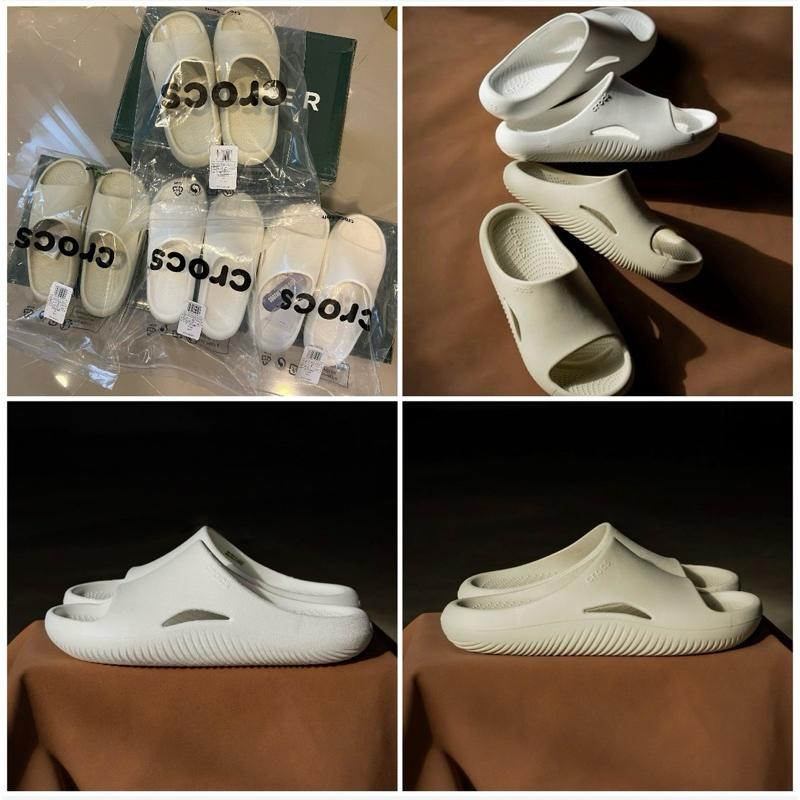Crocs💯แท้ใหม่ รุ่น Mellow Recovery Slide Bone เบอร์M6/W8 38.5ความยาว24.4