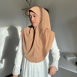 ฮีญาบมินิกุ๊กไก่สีพื้น (กลมเว้าไหล่)ไม่มีคาง
