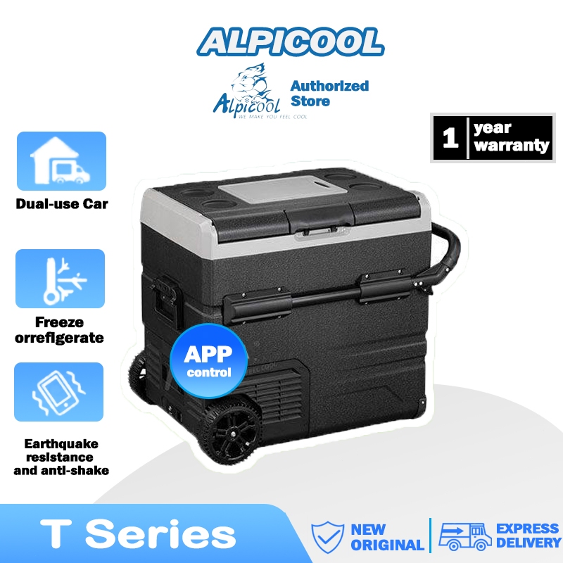 Alpicool Freezer รุ่น TWW  แยกช่องฟรีชกับช่องแช่เย็น พร้อมคันชัก/ล้อ และใช้ App ได้ ทำความเย็น +20°C~-20°C (±5°C)