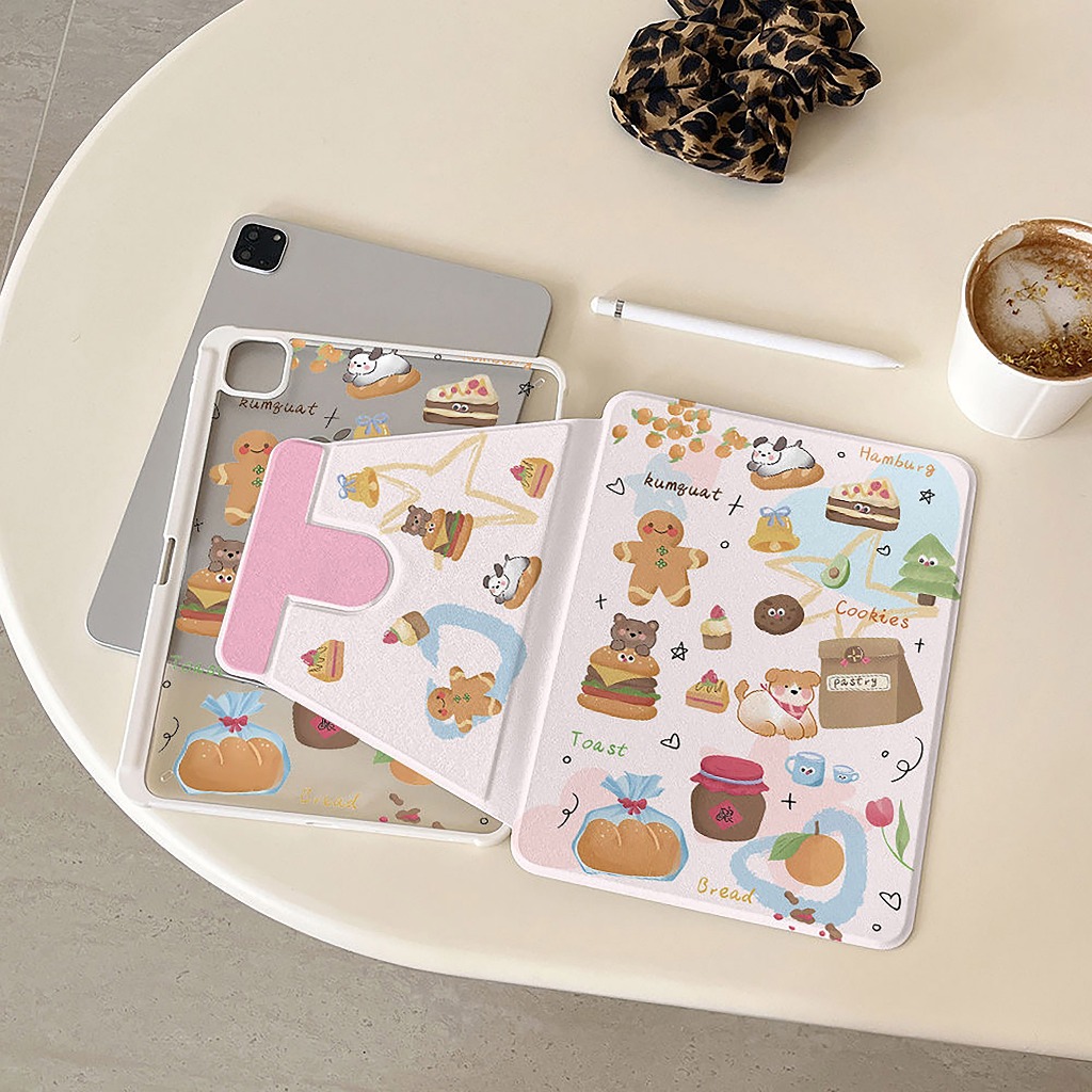 24 ชั่วโมงเคส เคสiPadหมุน 360°Air5 Air7 11 Gen11 ที่ใส่ปากกา มนุษย์ขนมปังขิง เคสiPadหมุน 360° Gen10 – โปรปัง