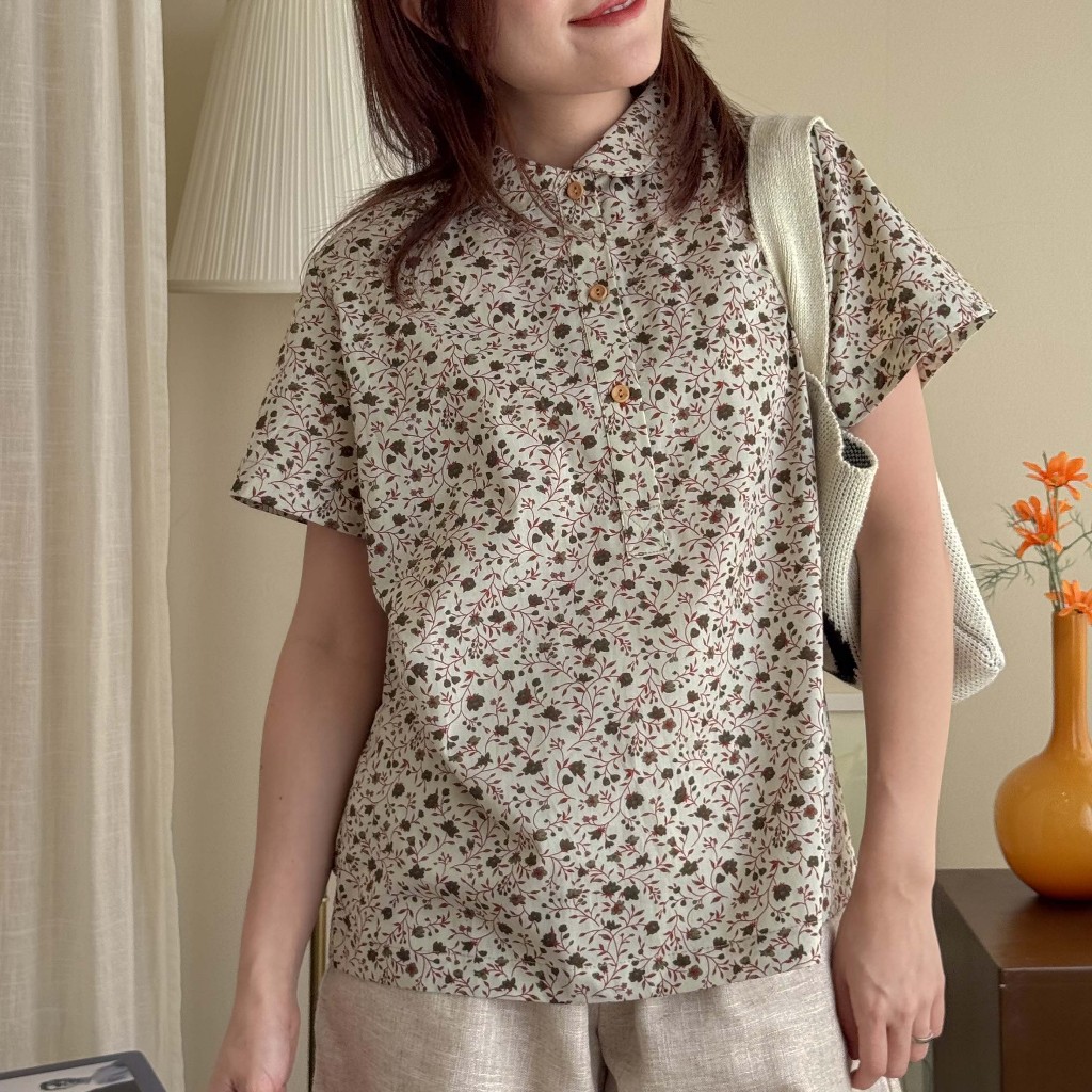 katji / พร้อมส่ง เสื้อปกบัว LuLu shirt ผ้าพิมพ์ลาย - รูปที่ 3