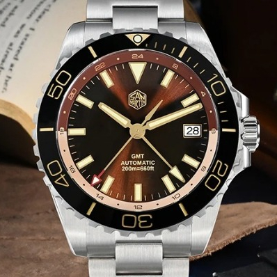 [Pre-order][ออโต้] San Martin SN0136 HydoConqest GMT 39MM X1/C3 AR Curve Sapphire NH34 200M