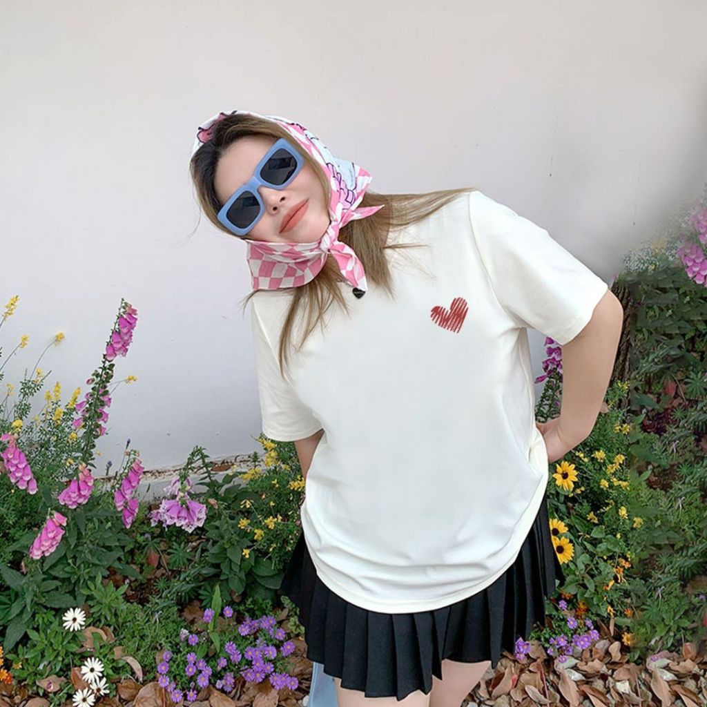 TeddyTee เสื้อผ้าแฟชั่น✨เสื้อยืด oversize แนวสตรีท ผ้าฝ้าย100%  สวมใส่สบาย ลายพิมพ์ "LOVE" สไตล์เกาหลี ไม่ต้องรีด💖