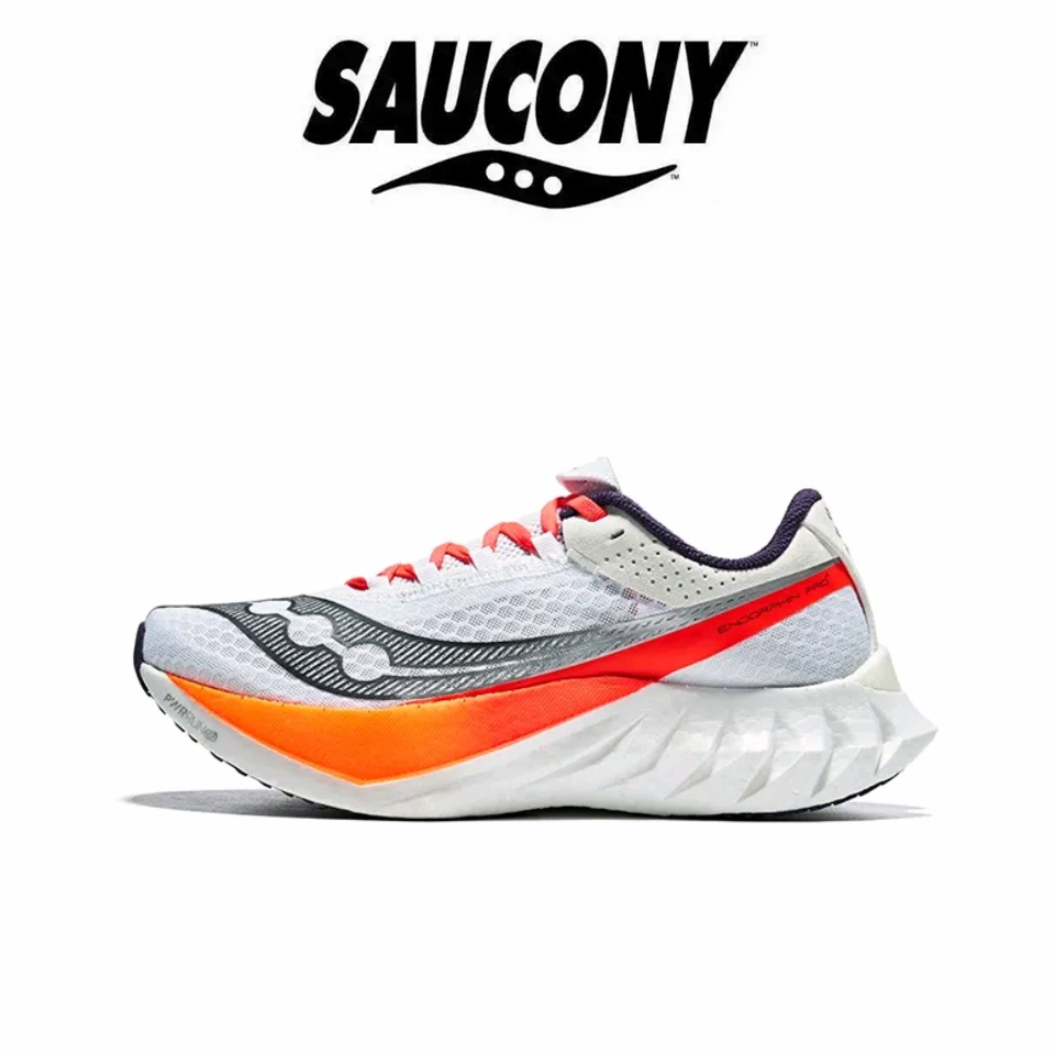 Saucony Endorphin Pro 4 White black รองเท้าผ้าใบ（ของแท้ 100 %）