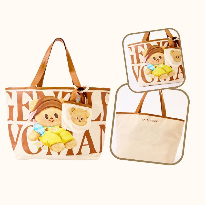 GENTLEWOMAN PLAYFUL BUTTERBEAR TOTE BAG หมีเนย สะพายข้าง น่ารัก กระเป๋าถือ กระเป๋าสะพายไหล่