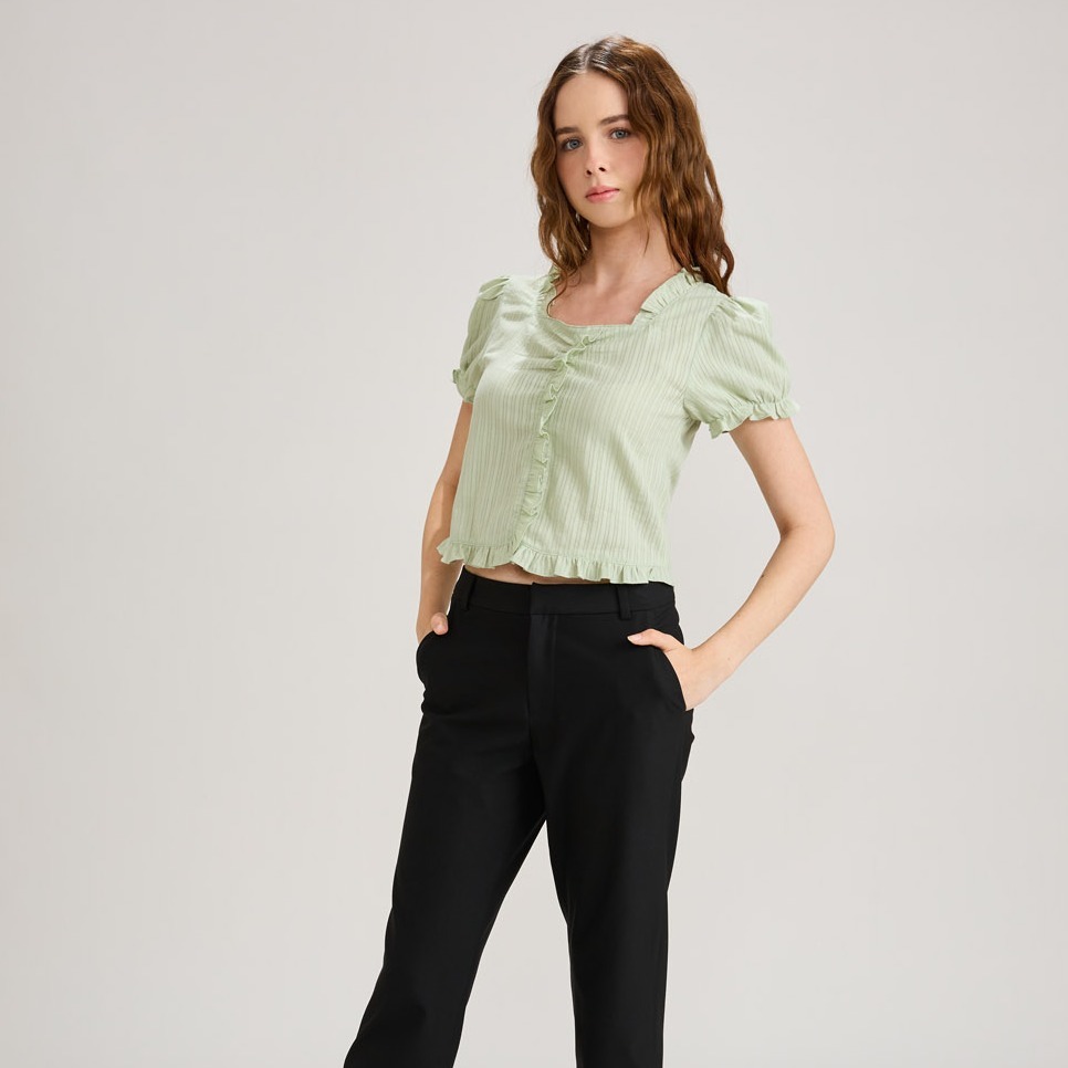 AMILA Blouse AM-B1320 Cottonเอ็มบรอยดรี้ แขนสั้น IGPU25-4 PCE1550