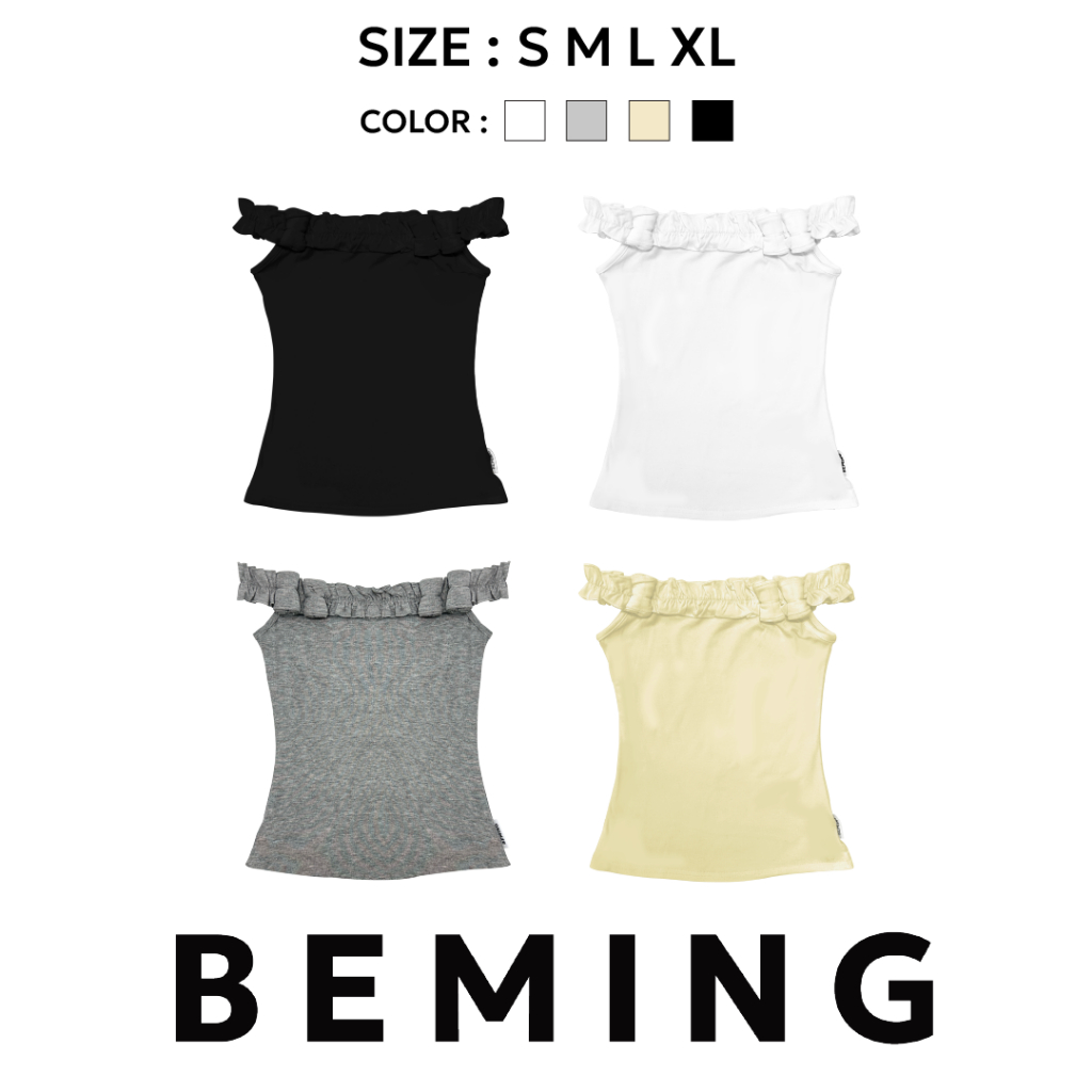 Bemingtop936(S-XL)-Miyu Off-Shoulder – เสือเปิดไหล่ดีเทลหวานกรุบ🍨