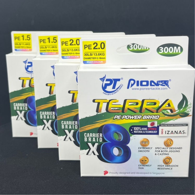 สาย Pionerr TERRA X8 รุ่นใหม่ล่าสุด ความยาว 300 m (สลับสี)