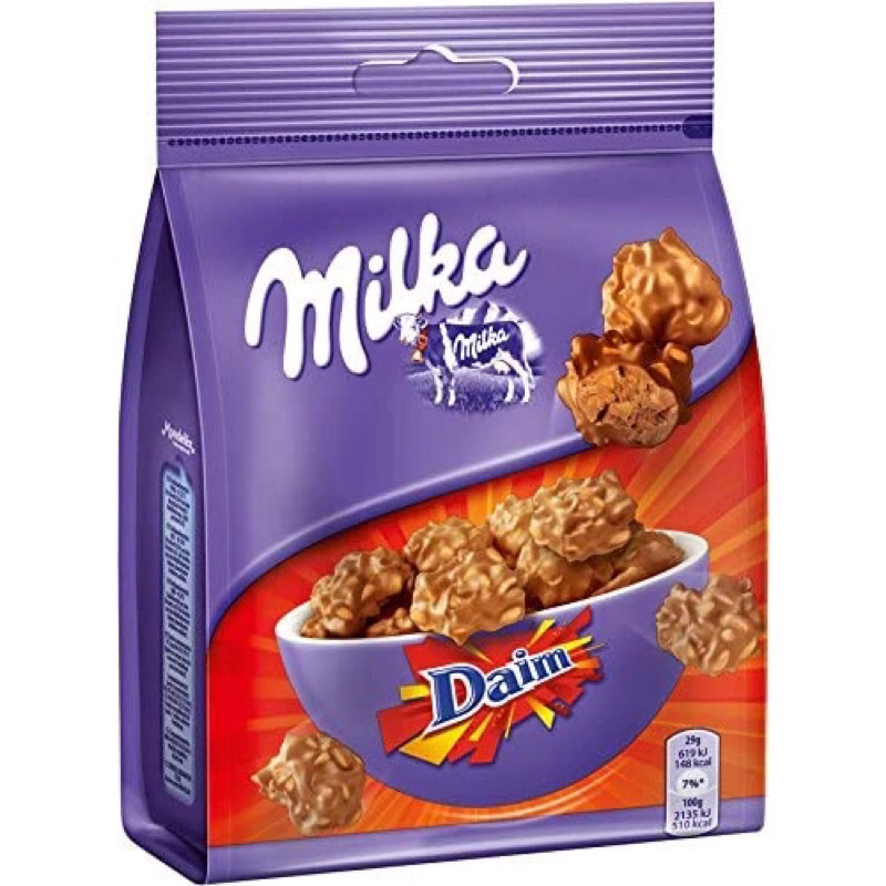 Chocolate Milka Daim Snax น้ำหนัก 145กรัม