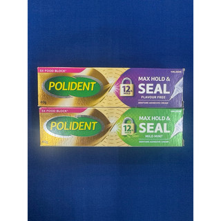 Polident ครีมติดฟันปลอม รุ่น Max hold (รสธรรมชาติ / รสมิ้นท์) ขนาด 40 กรัม (ราคาพิเศษสุดคุ้ม)