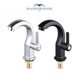 BAANHARDWARE ก๊อกน้ำอ่างล้างหน้าล้างมือ ก๊อกน้ำ อ่างล้างหน้า ทนทาน มันวาลว์ ไม่เป็นสนิ่ม สแตนเลส MA-A-009