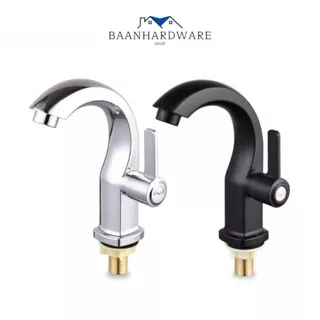 BAANHARDWARE ก๊อกน้ำอ่างล้างหน้าล้างมือ ก๊อกน้ำ อ่างล้างหน้า ทนทาน มันวาลว์ ไม่เป็นสนิ่ม สแตนเลส MA-A-009