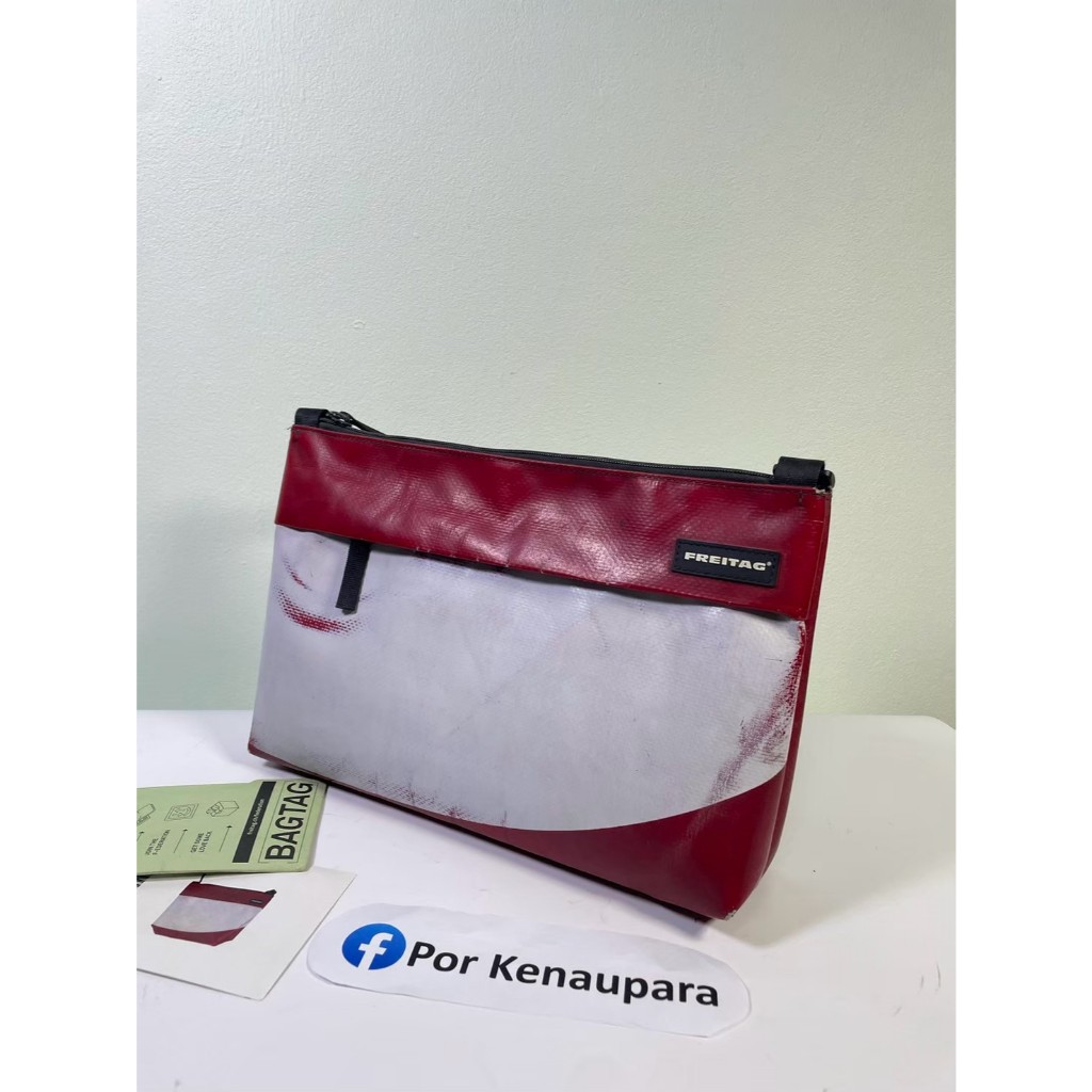 FREITAG F553 LOU | ขาวแดง ลายตัดชัด สะพายแล้วหล่อเด่น! แทคครบ แถมดันทรง พร้อมใช้!